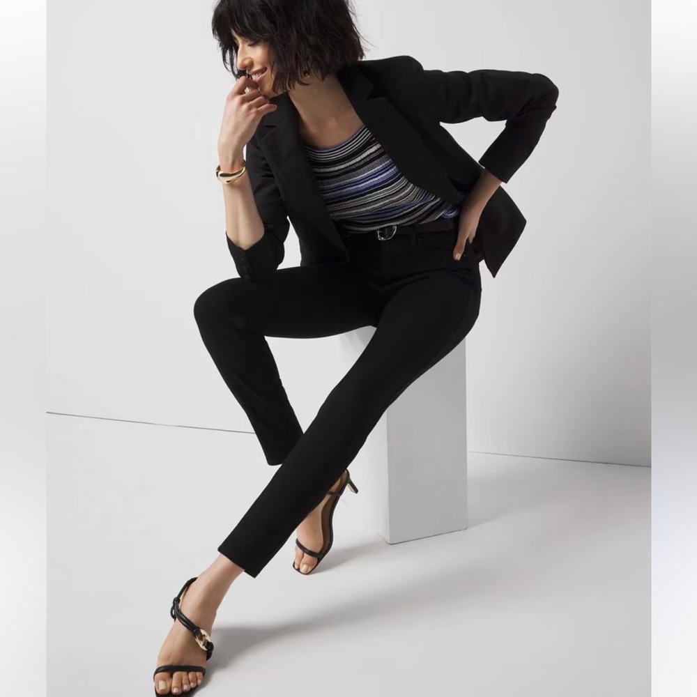White House Black Market High-Rise Black Skinny Ankle Jeans Size 2